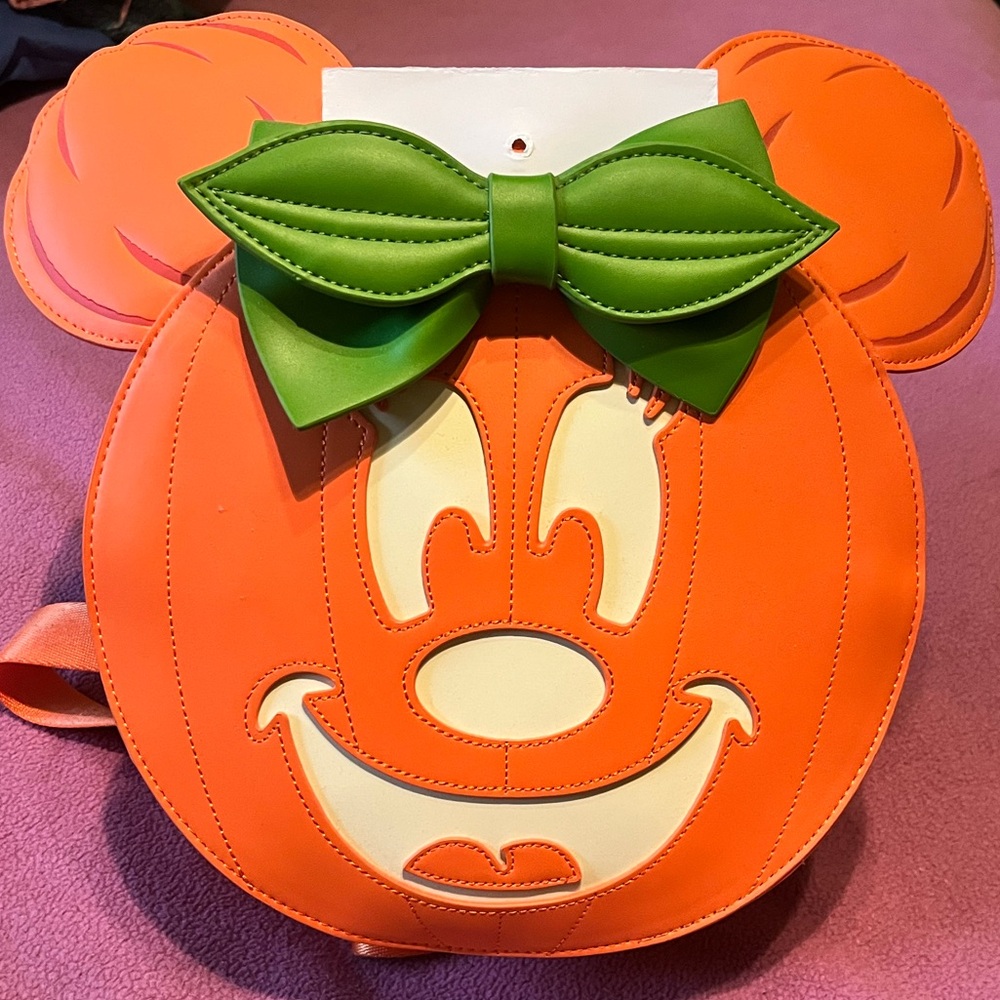 Loungefly X Disney Mini Backpack Minnie Mouse Pumpkin Halloween Glow in the Dark